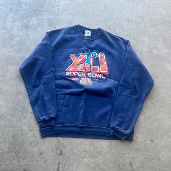 2007 Super Bowl Florida Miami NFL Crew neck Mens Size L - Picture 1 of 2